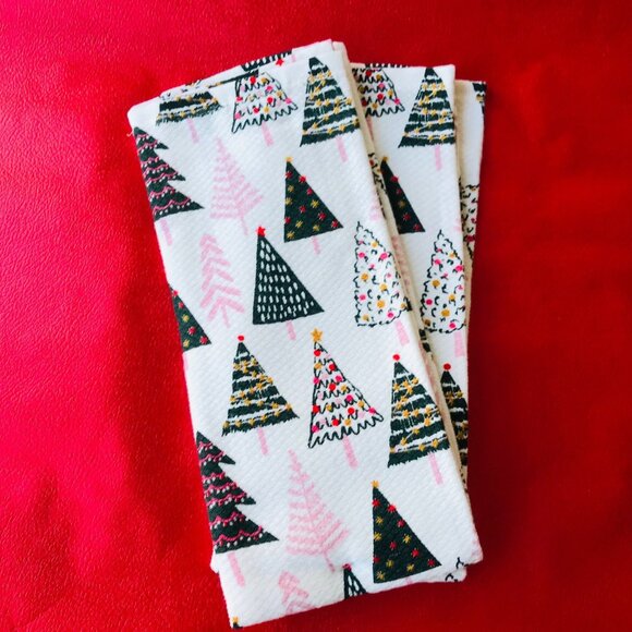 KATE SPADE Kitchen Towels 100% Cotton Christmas tree 2 Set - Picture 5 of 5